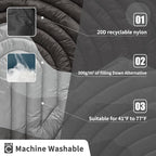 Camping Blanket,Lightweight Puffy Printed Camping Blanket Packable Outdoor Blanket for Camping,Traveling, Stadium, Hiking, Picnics