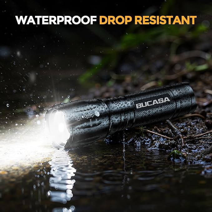 Rechargeable Flashlights High Lumens 6 Pack, Brighter Small Flashlight Powerful Tactical Flashlights Rechargeable, Waterproof LED Flashlight with 3 Zoomable Modes for Camping Emergency