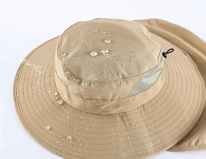 Home Prefer UPF 50+ Sun Hats for Men Women Wide Brim Fishing Hat with Neck Flap Summer Safari UV Protection Bucket Hat