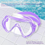Kids Swim Goggles Snorkel Diving Mask for Boys Girls Ages 5-15, Two-Color Anti-Fog Swimming Goggles with Nose Cover