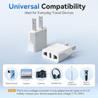 European to American Outlet Plug Adapter, Unidapt EU Europe to US USA Travel Adapter Plug Power Converter, EU/Asia/AU/Italy to U.S Canada Outlets Wall Plug Adapters Type A (6-Pack, White)