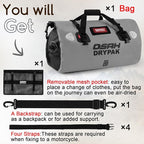 Waterproof Duffel Bag - Motorcycle Dry Bag Tail Bag with Large Storage Space, Waterproof Luggage Duffle Bags with Outer Mesh Zipper Pocket for Camping, Kayaking, Fishing & Traveling
