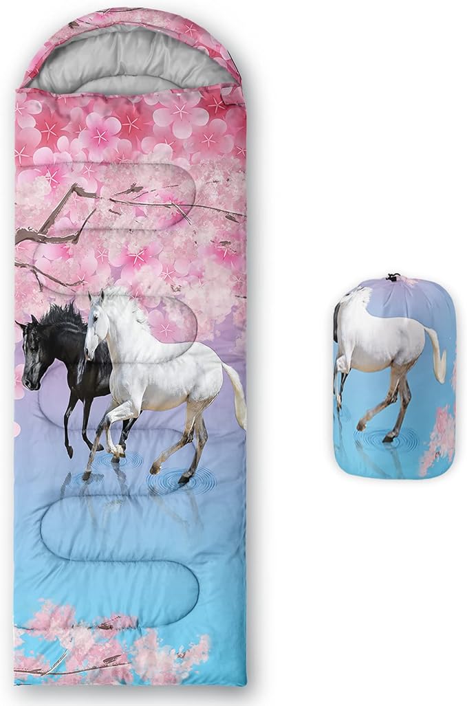 QOOMO Camping Sleeping Bags,3 Season Warm & Cool Weather,Lightweight,Waterproof Sleeping Bags for Adults & Kids,Traveling,and Outdoors,Camping Gear Equipment