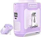 AMACOOL Portable Waist Fan Clip On, MAX 40H Work Time, 10000mAh Rechargeable Wearable Shirt Fan with Light, 16000RPM Powerful 5 Speed Belt Fans Personal Cooling Fans for Outdoor Jobsite Camping Travel