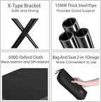 Hygite Portable Stool,10 Inch Small Folding Stool for Adults,Ultralight Black Camping Stools for Hiking and Fishing,Hold Up to 265 LBS