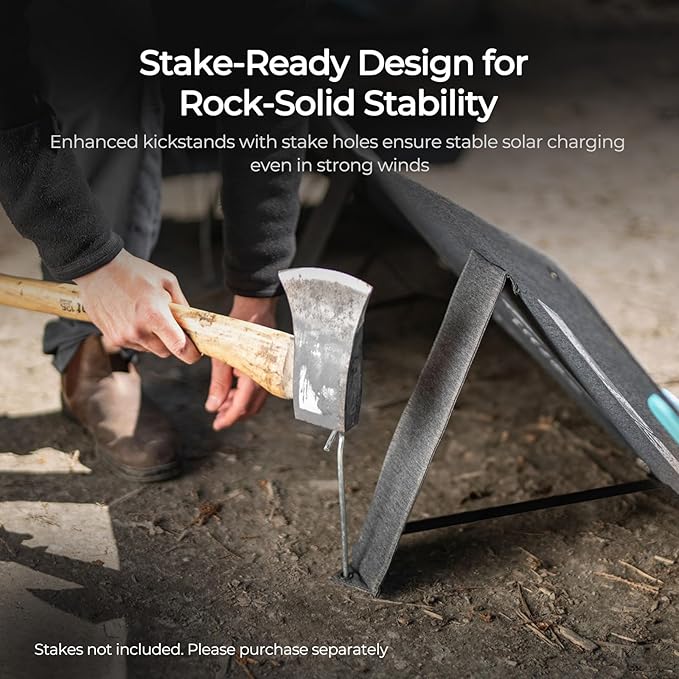 Renogy 100 Watt Solar Panel, N-Type 100W Portable Solar Panels w/Kickstands, Foladable 25% High Efficiency Solar Charger for Power Station, USB-A&Type-C Output, for Camping, RV, SUV, Off-Grid Outdoor