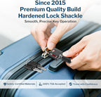 Forge Small Size TSA Approved Luggage Locks: Key Locks for Travel. Ultra Secure Dimple Key Travel Locks Alloy Body Luggage Locks. Black 8 Pack.