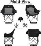 Bolosy Oversized XL Camping Chairs for Adults Heavy Duty Support 500 lbs Outdoor Folding Chairs Padded Portable Lawn Chairs Camp Chairs with Cup Holder