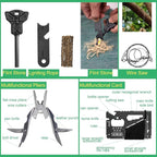 Emergency Survival Kit Gifts for Men Husband Dad, 34 in 1 Survival Gear and Equipment for Camping Hiking Outdoors Adventures, Birthday Christmas for Men Boyfriends Fathers