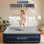 King Air Mattress with Built-in Pump, 18" Top Inflatable Mattress with Waterproof Flocking Fabric, Three-Minute Quick-Inflatable Bed. Portable Blow Up Mattress for Home, Outdoor and Guests