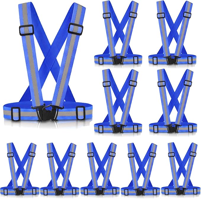 Reflective Vest Running Gear, 2Pack High Visible Safety VES for Cycling Jogging Running Walking, Adjustable for Men Women Kids