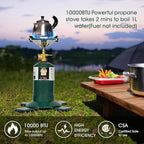 KOMAN Camping Propane Stove,Portable Camping Stove, Backpacking Stove Propane Camping Stove,10000BTU Single Burner Propane Stove for Outdoor Cooking,Fuel by 16 Oz Propane Cylinder (Fuel not Included)