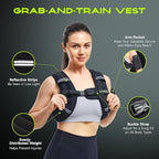 Weighted Vest Women with Pocket, 5 10 15 20 25 30 lbs Weighted Vest for Men, Weight Vest with Reflective Strips Adjustable Buckle Straps for Walking Running Strength Training Cardio Workout