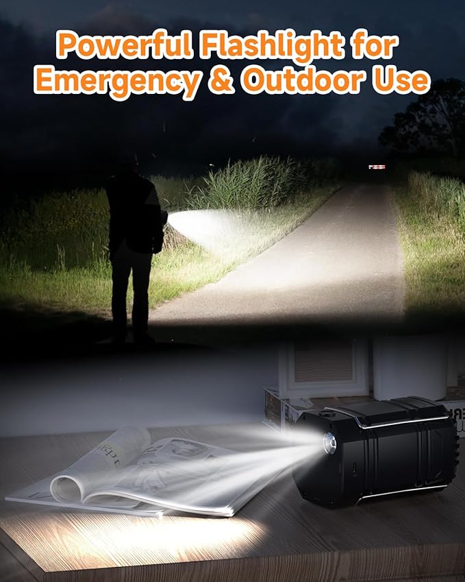 Solar Camping Lantern 4 Pack, Rechargeable LED Lantern with Flashlight, USB-C & Solar Powered, Collapsible Emergency Lights for Hurricane, Power Outages, Outdoor Use