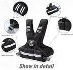 FUFF weighted vest woman 4–10 lb/11–20 lb/20–32 lb Unisex with 6 Weight Bags, Reflective Adjustable Weighted Vest for Walking, Exercise and Strength Training