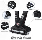 FUFF weighted vest woman 4–10 lb/11–20 lb/20–32 lb Unisex with 6 Weight Bags, Reflective Adjustable Weighted Vest for Walking, Exercise and Strength Training