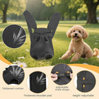 Inspack Dog Backpack Carrier/Cat Carrier, Adjustable Pet Front Carriers Travel Bag for Puppy Medium Dogs, Legs Out, Soft Ventilated Dog Chest Carry Backpacks for Hiking/Camping, 4-7 lbs, Black