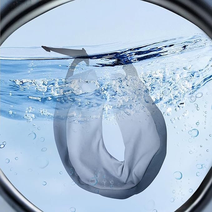 SPRFUFLY Neck Pillow for Traveling, Airplane Pillow with Sleep Mask and Ear Plugs, Breathable Removable Cover & Ergonomic Design - Essentials Travel Pillow for Airplane/Car Road Trip(Azure Blue)