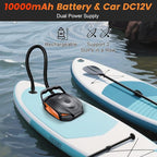 50PSI Paddle Board Pump Electric Portable, High Pressure Sup Pump - Dual Stage Inflation, Auto Shut Off and Deflate for Stand Up Paddle Board/Car/Kayak/Bicycle