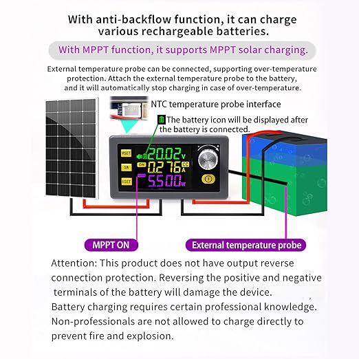 SK-120 120W Buck Boost Power Converter CC CV 6-36V to 0-36V with Color Display DC to DC Power Converter 5V 6V 12V 24V Power Module Regulated Laboratory Power Supply