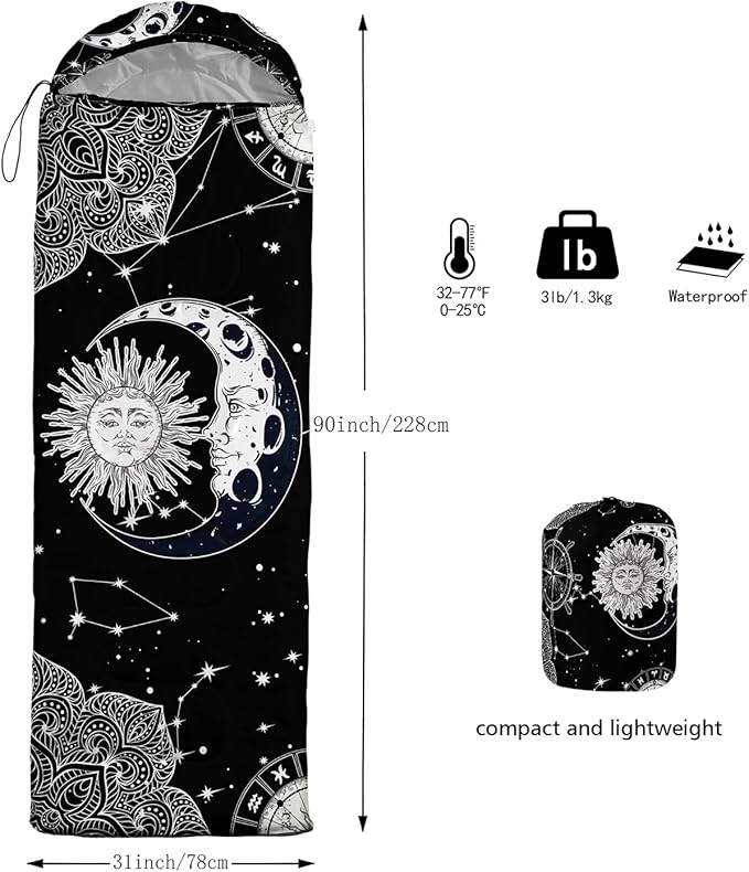 CVHOUSE Camping Sleeping Bags,3 Season Warm & Cool Weather,Lightweight,Waterproof Sleeping Bags for Adults & Kids,Traveling,and Outdoors,Camping Gear Equipment