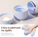 New Travel Toiletry Containers [Ultra Leakproof] TSA-Approved, PLA Hard Shell Jars with 5 Magnetic Labels, Wide Mouth Bottles for Lotion, Cleanser, Shampoo, Conditioner, Blue, 3 Pack, 2OZ