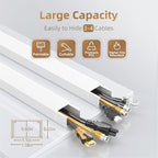 Delamu 94in Large Cable Hider, Cord Hider Cord Covers for Wire on Wall, Paintable Wire Covers Wire Hider for Cords on Wall, TV Cable Cover Raceway to Hide 3-4 Cords, 6xL15.7 W1.18 H0.67in, White