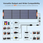 220 Watt Portable Solar Panel for Power Station,Hurricane Preparedness Items,18.6V Foldable Solar Charger with Solar Cable 23.5% High Efficiency IP67 Waterproof 4 Kickstands for Camping RV Trip