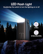 Portable Charger 70000mAh Power Bank, 22.5W Fast Charging USB C Battery Pack, 3 Outputs, LED Display, LED Light, External Cell Phone Huge Capacity Battery Bank for iPhone, Samsung, iPad, Camping