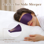 3D Cooling Eye Mask Sleep Mask for Men & Women, 100% Pressure-Free & Light Block-Out Eye Mask for Sleep with Easy Adjustable Strap, Night Eye Cover for Travel, Purple