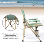 XGEAR Camping Chair with Padded Hard Armrest, Sturdy Folding Camp Chair with Cup Holder, Storage Pockets Carry Bag Included, Support to 400 lbs