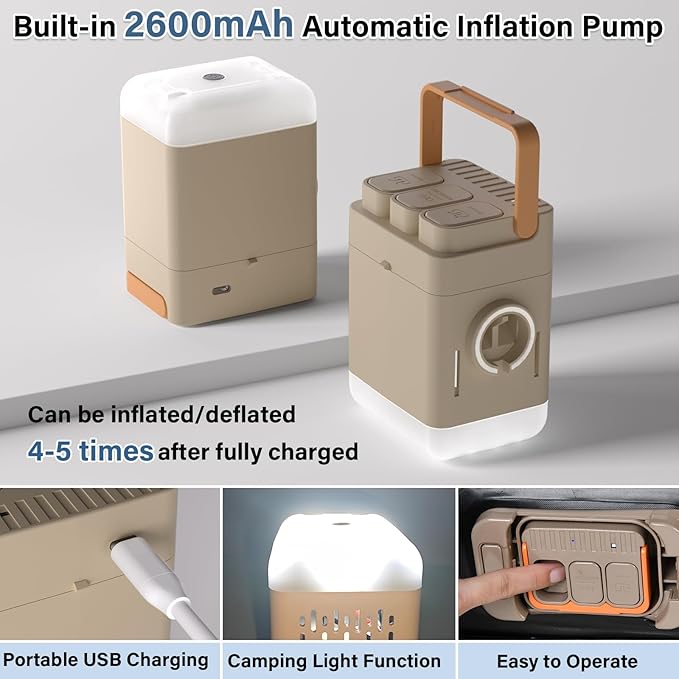 Coverado Car Air Mattress Back Seat, Portable Wireless Inflatable Bed with Built in Air Pump&Pllow, Storage Bag, Patch Kit, Universal Back Seat Bed Sleeping Pad Fit Most Car Suvs, L-51,W-32