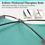 WhiteFang Beach Tent Anti-UV Portable Sun Shade Shelter for 3/4/6/8 Person, Extendable Floor with 3 Ventilating Mesh Windows Plus Carrying Bag, Stakes and Guy Lines