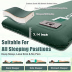 Self Inflating Sleeping Pad with Electric Pump, 3.14" Ultra-Thick Memory Foam Sleeping Mats for Camping,Easy Inflate&Deflate,9.5 R-Value Insulated Camping Mattress Pad with Pillow for Car Travel Tent
