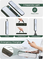 10000lm Dimmable Rechargeable Work Light, 15000mAh Detachable Camping Work Light 72'' Telescopic with 2 Separate Lights, 2 Charge Ways Type C & Solar Powered