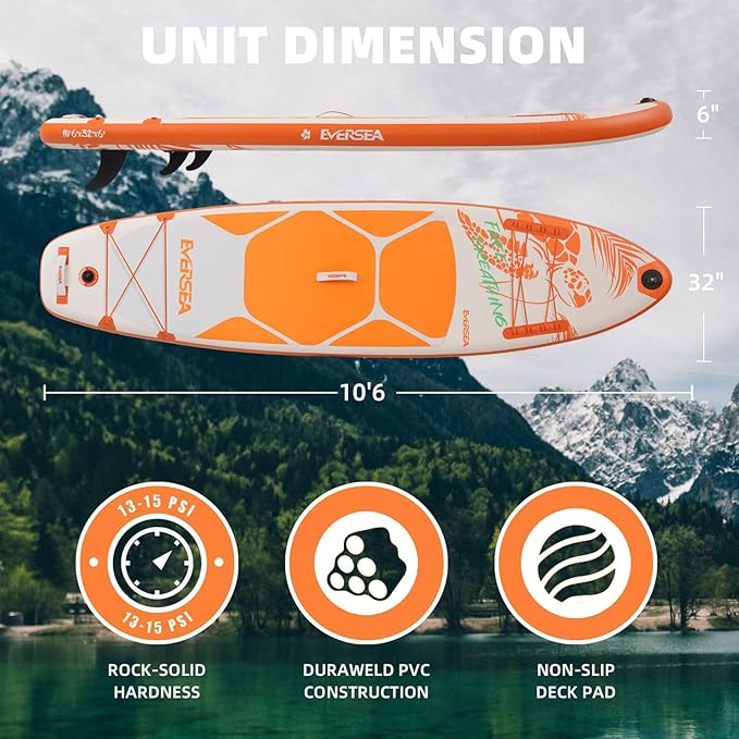 Inflatable Stand-Up Paddle Boards – Available 32"/33"/34" Widths Inflatable Paddle Board with SUP Accessories, Camera Mount, Basic All-Around SUP Board for All Skill Levels, Up to 450lbs