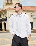 SEGANUP Men's Lightweight Windbreaker Jacket Outdoor Workout Windproof Dustproof Jacket Golf Hiking Wind Breaker with Pockets