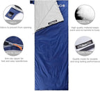 Ultralight Sleeping Bag - Envelope Lightweight Portable, Waterproof, Comfort with Compression Sack - Great for 3 Season Traveling, Camping, Hiking