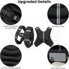 Weighted Vest for Woman Men,6lb/8lb/12lb/16lb/20Lb/25lb Weight Vest with Reflective Stripe Adjustable Buckle Strap Back Pocket Workout Strength Training Walking Jogging Running