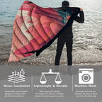 Yizheer Outdoor Puffy Packable Camping Blanket，Lightweight Down Alternative Printed Camping Blanket，Large Ultra Warm Hammock Top Quilt Waterproof Blanket for Traveling Picnic Beach Party，76" x 54"