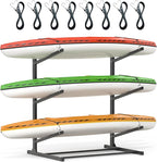 Kayak Storage Rack, Heavy-Duty Freestanding Kayak Racks for outdoor and Indoor storage, Kayak Stand for Garage, Rust-Proof Powder Coated Steel Kayak Holder for Canoes, Surfboards, Paddleboards,
