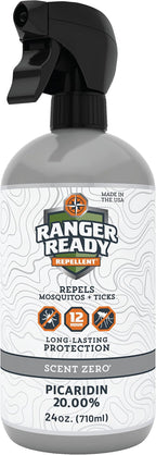 Ranger Ready Repellents Picaridin Insect Repellent Spray with Scent Zero - Mosquito Repellent and Tick Spray (24 oz.)