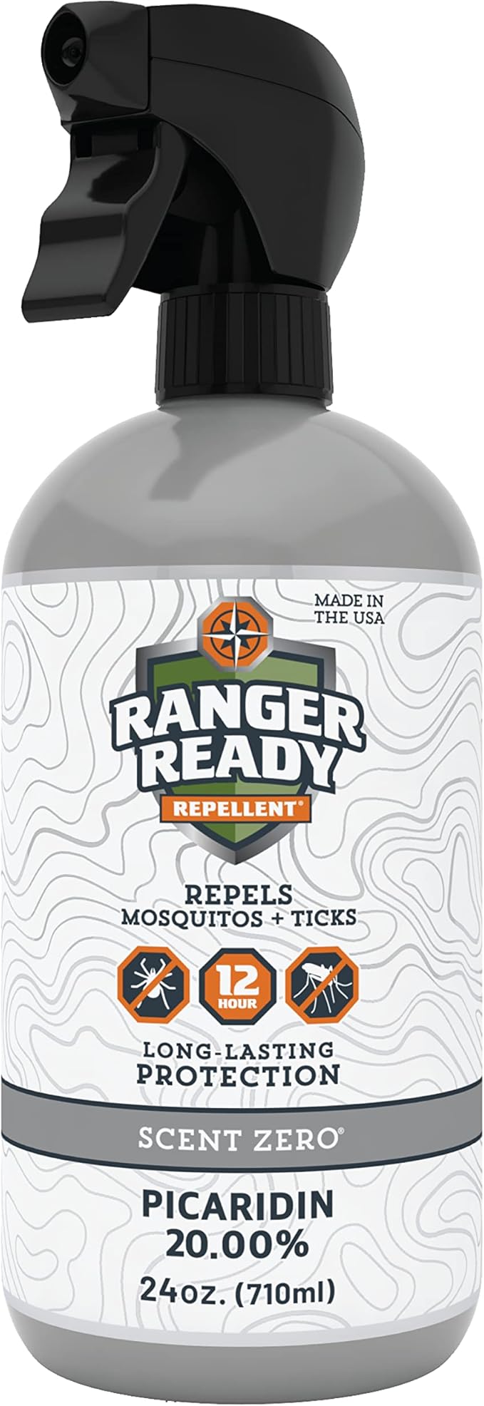Ranger Ready Repellents Picaridin Insect Repellent Spray with Scent Zero - Mosquito Repellent and Tick Spray (24 oz.)