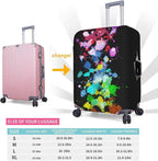 Travel Luggage Cover Suitcase Protector, Colorful Rainbow Paint Splatter Washable Elastic Stretch Anti-scratch Travel Suitcase Sleeve with Concealed Zipper for Wheeled Suitcase Fits 22-24 Inch Luggage
