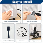 Abnii 50 PCS Hook and Loop Cable Ties, Under Desk Cable Management, Self Adhesive Cable Clips Straps, Sticky-Back Cord Organizer, Wire Organizer for TV PC Laptop Ethernet Desktop, White