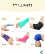 FriCARE Self Adhesive Bandage Wrap, Medical Tape in First Aid Kit, Cohesive Bandages for Wounds Sport Vet, 2 Inches X 5 Yards 16 Rolls, Vivid