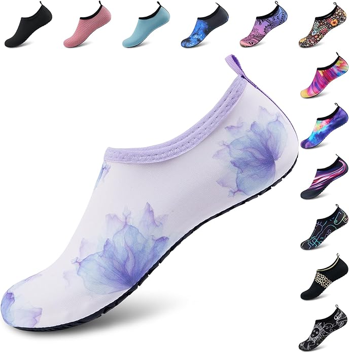 Deevike Water Shoes for Women Men Barefoot Quick-Dry Aqua Socks Slip-on for Beach Swim Surf Yoga Exercise