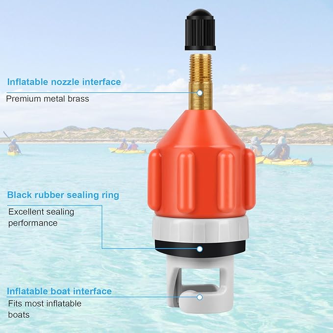 3 Pcs Paddle Board Pump Adapter, Premium Inflatable Boat SUP Pump Adaptor, Conventional Air Adapter Quickly Inflation, SUP Air Adapters for Stand-Up Paddleboard and Kayak