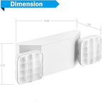 2 Packs Emergency Light with Two Square Led Heads&Battery Powered Emergency Lights-Emergency Exit Light-120/277VAC Commercial Lighting›Emergency Light Fixtures.