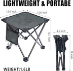 Camping Stool Portable, 13.7 Inch Folding Stool for Outdoor Gardening, Fishing, BBQ, Hiking with Carry Bag(400 LBS Capacity)